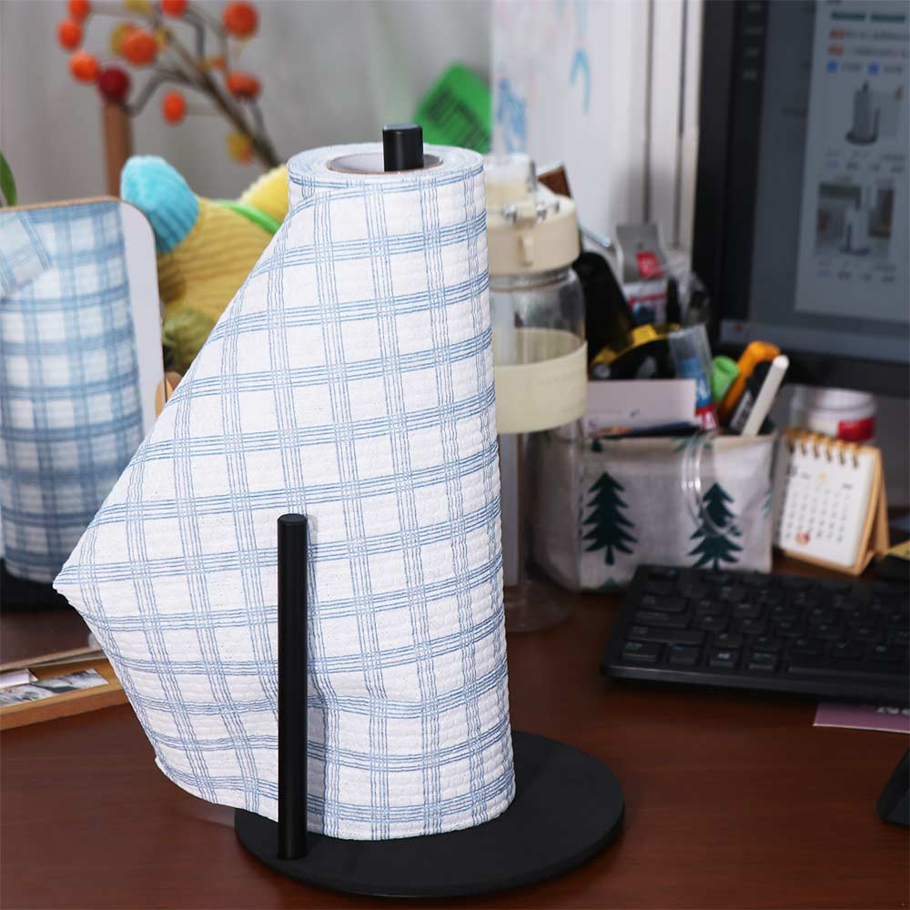 One-Handed Tear Paper Towel Holder Weighted Base Roll Paper Holder Paper Towel Stand Bathroom