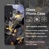 Aesthetic Flower Marble Texture Art Tempered Glass Phone Case for Samsung Galaxy A56 A72 A55 A54 A53 A52 A36 A51 A15 A14 Covers