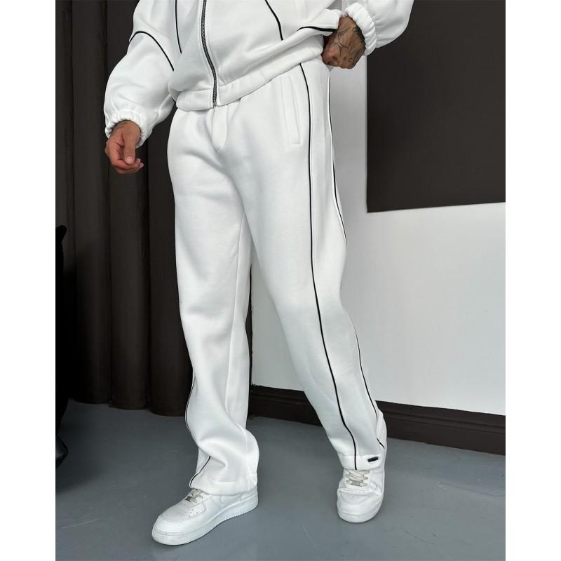 Men Women Same Fit Fall Winter Sweatshirt Set Casual Patchwork Cardigan Tracksuit Youth Fashion