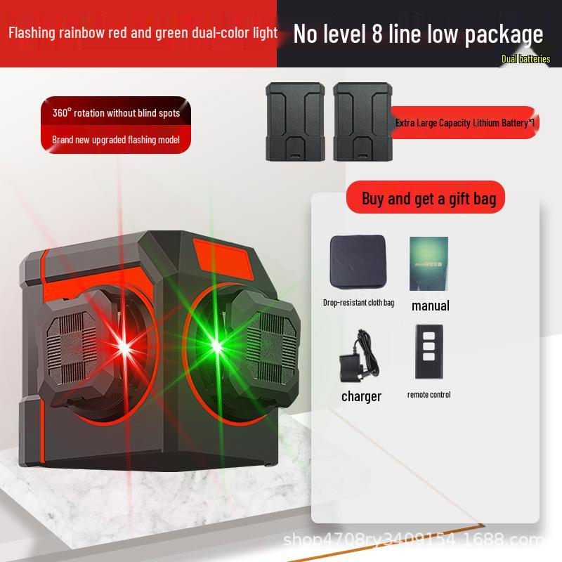 Hansheng Dual Color 12-Line Precision Laser Level for Outdoor Bricklaying and Tiling