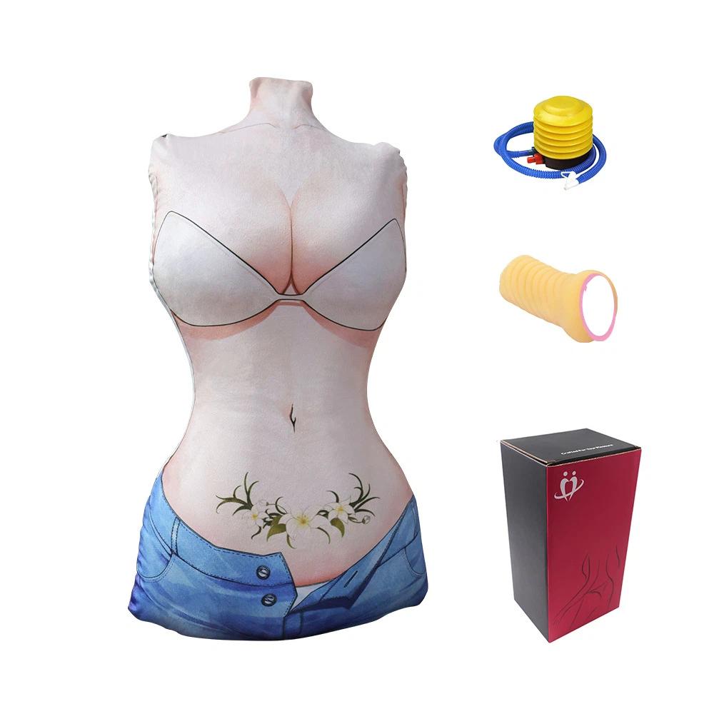 Men's Inflatable Pillow Sex Doll PVC Mold Animation Style Fun Auxiliary Props Masturbation Cup Erotic Adult Sex Toy