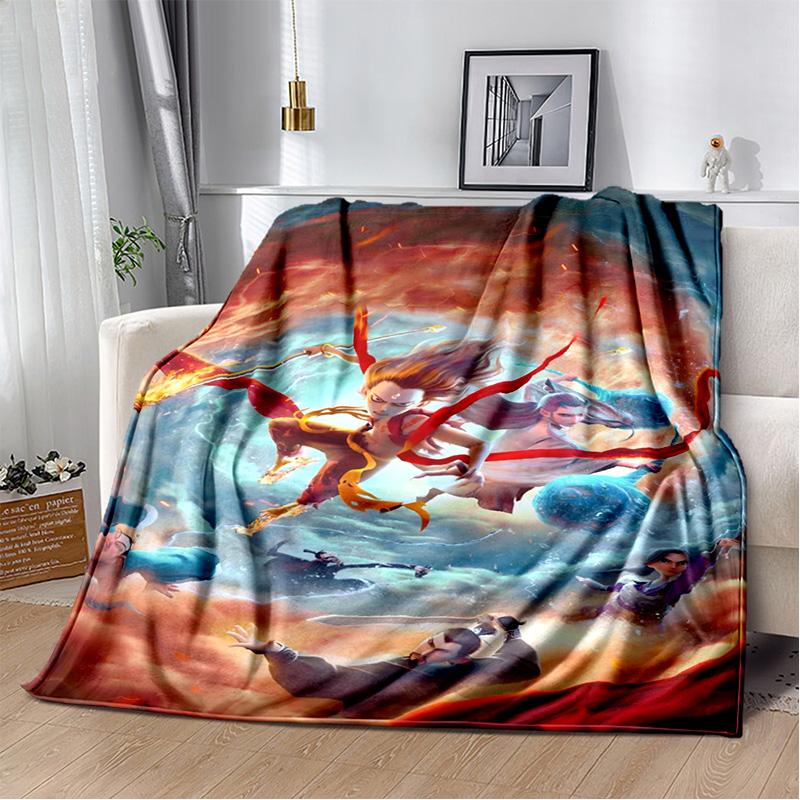 Nezha Flannel Office Student Nap Blanket: Winter Air Conditioning Sofa Picnic - Soft and Cozy Shawl Wrap