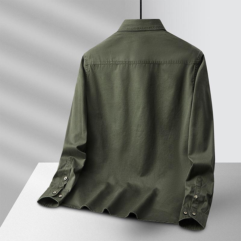 Long-sleeved Shirt Men's Work Jacket Spring and Autumn Loose Casual Shirt Men's Autumn Clothes Hong Kong Style Boys Spring