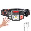 8 Modes Motion Sensor XPE+COB LED Headlamp Flashlight USB Rechargeable Waterproof Camping Head Lamp Running Fishing Headlight