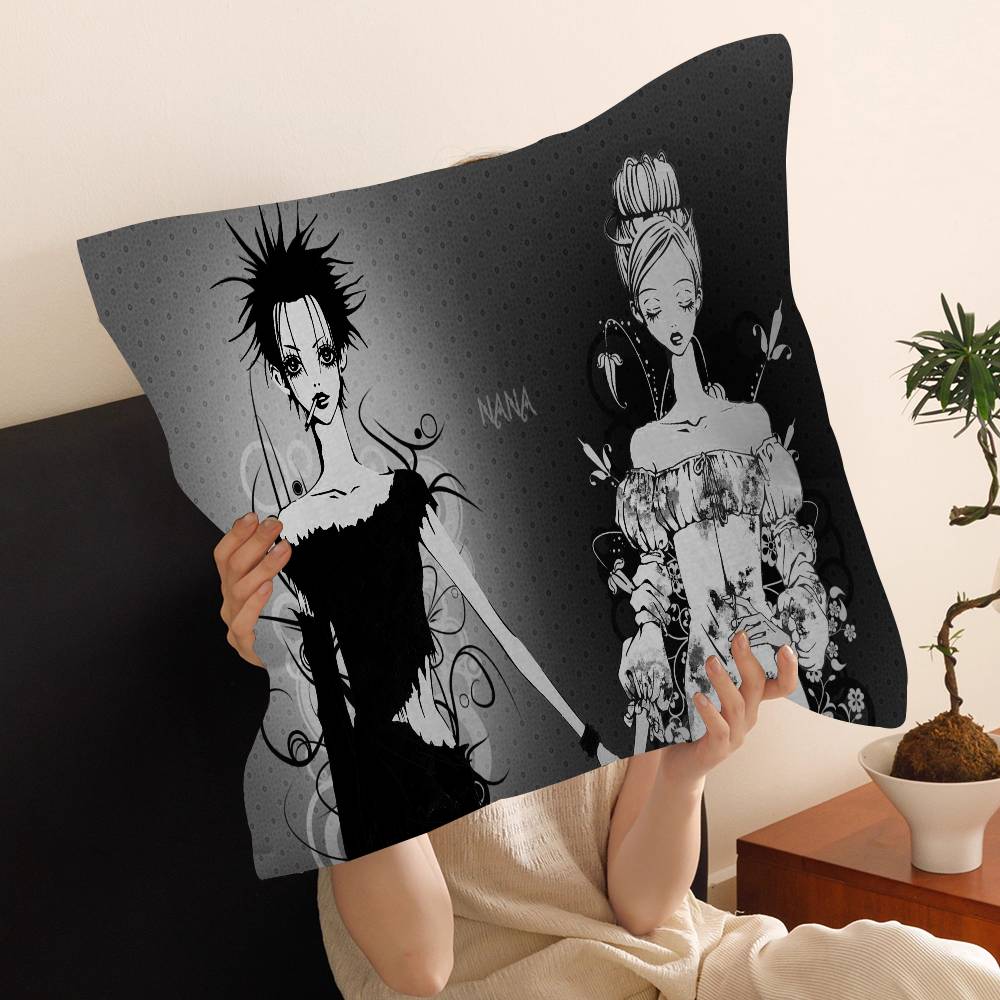 Anime N-NANA Black and White Comics Pillow Cover Sofa Cushion Cover Home Room Decoration Children Gift