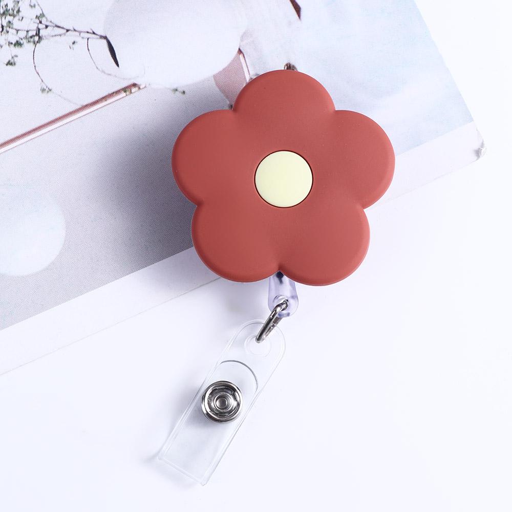 Flowers Elegant Chest Card Name Card Holder Retractable Badge Reel ID Card Clips Nurse Badge Holder