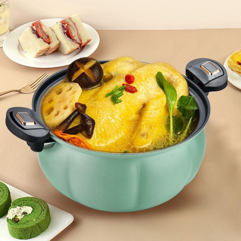 8L 5L Orange Pumpkin Micro Pressure Pot New Home Type Soup Pot Multifunctional Non Stick Pot Gas Stove Universal Soup Pot