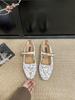 Fashion 2025 Spring Women's Outdoor Mary Jane Shoes Chinese Style Square Toe Embroidery Jacquard Designer Walking Shallow Ladies Flats