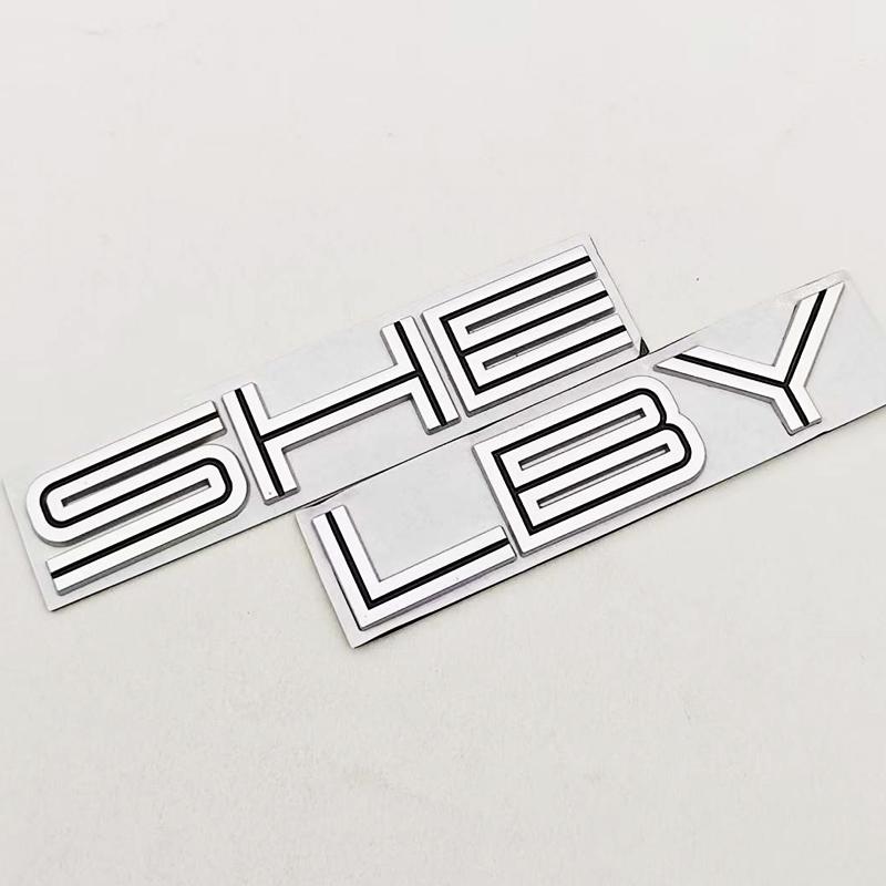 3D Metal Black Silver Red Car Sticker Letters SHELBY Logo Emblem Rear Trunk Badge For Ford Mustang SHELBY GT Auto Accessories