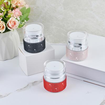 Borcan cu Pompă Airless Gol 15 ml, Refolosibil, Sticlă Cosmetică pentru Cremă, Pompă Vacuum, Recipient Sticlă Diamant pentru Loțiune Cosmetică Machiaj