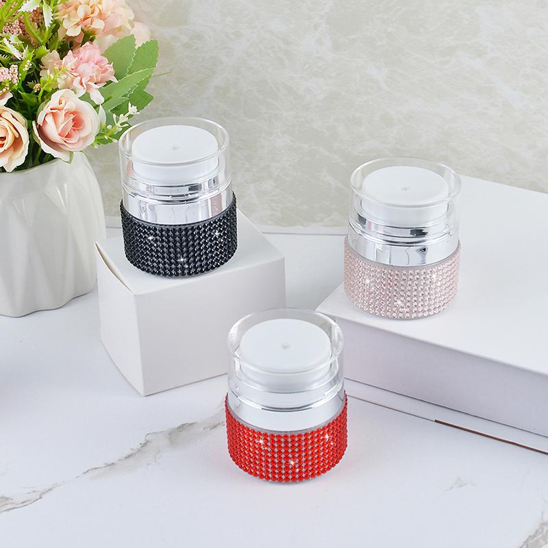15 ml Leerer Airless-Pumptiegel Nachfüllbare Kosmetikcreme-Flasche Vakuumpumpe Diamantflasche Behälter für Make-up-Lotion Kosmetik