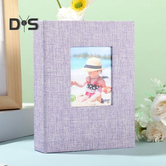 Slip-in Photo Album Linen Cover 28 Pages 56 Pockets 4x6-Inch Wedding Travel Baby Shower Kids Family Anniversary Picture Collection Book