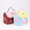 1 Pcs Dopamine Color Cute House Shape Makeup Bag Large Capacity Portable Makeup Storage Bag Cartoon Makeup Handbag