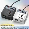Universal Car & Truck Power Converter: 12V/24V to 220V Inverter with Fast Mobile Charging
