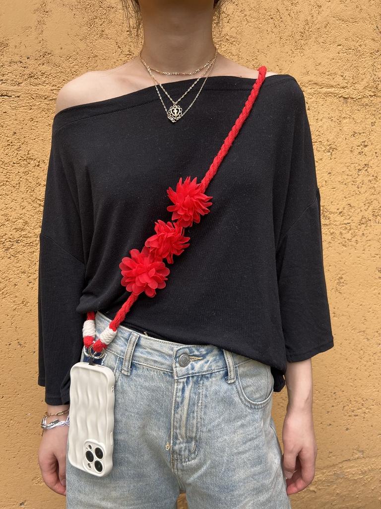 Handcrafted, Colorful Phone Lanyard Adjustable Floral Accessories Pendant Camera Backpack Pendant Phone