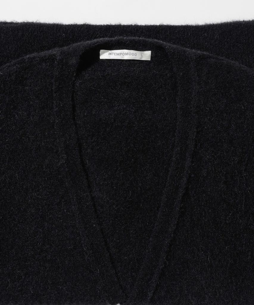 Intempomood Reverse Y Neckline Cardigan_Black