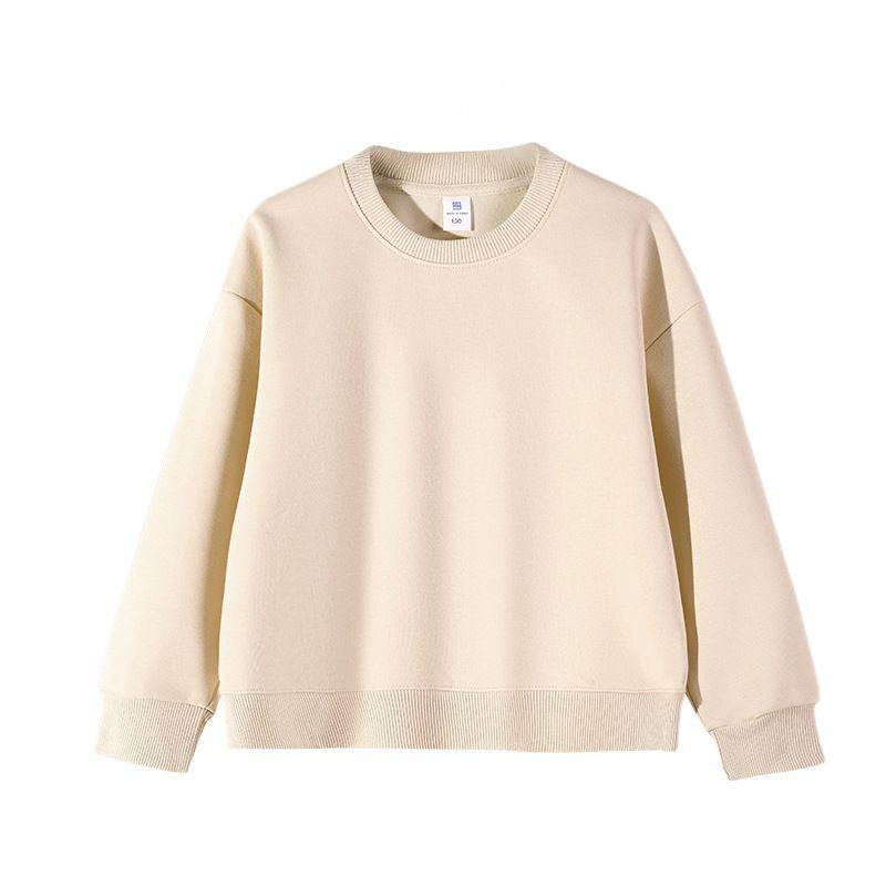 3-14 Years Kids Crew Neck Sweatshirt Solid Color Pullover
