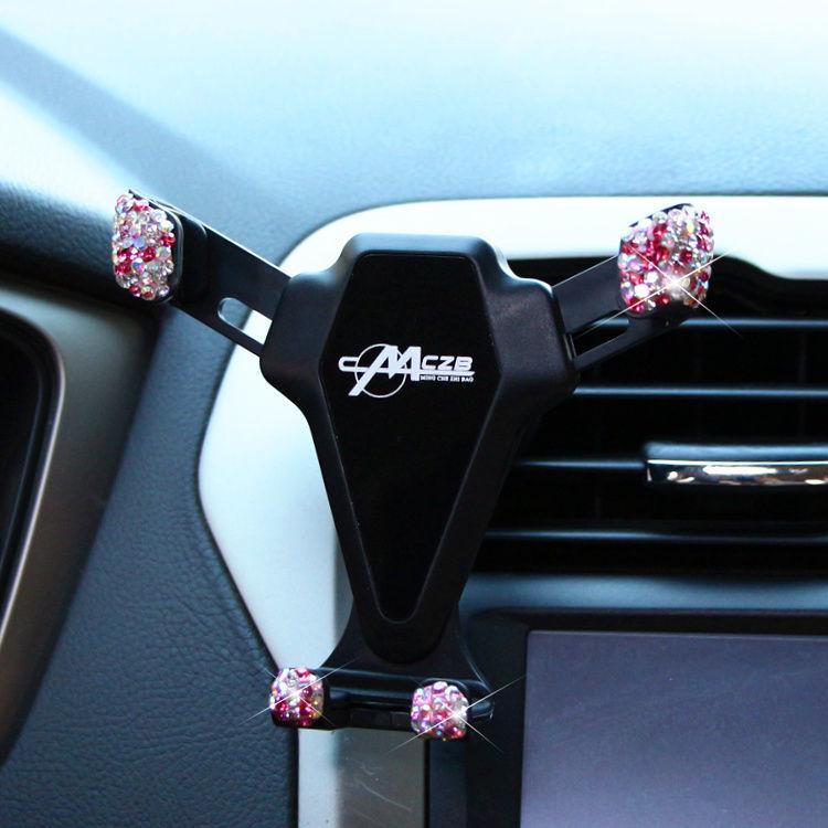 Gyémántberakásos univerzális autós szellőzőrácsos telefontartó tapadókoronggal