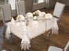 Pride Set Cena 26pz, Tovaglia Rettangolare 160x260, Runner 135x45, Tovaglioli 35x40, Lino, Panna