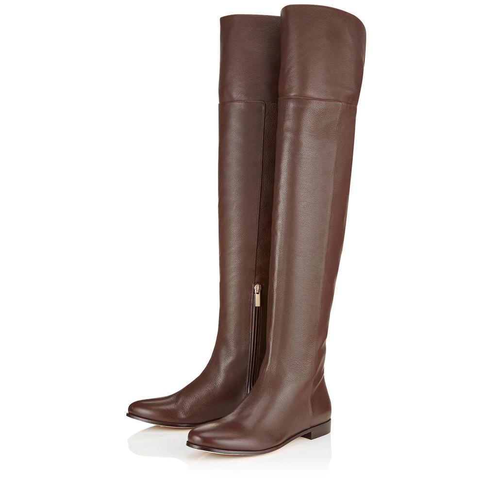 Fashion 2025 Winter Fashion Women Boots Black/brown Side Zipper Round Toe Square Heel Over The Knee Flat Boots Casual Knight Boots