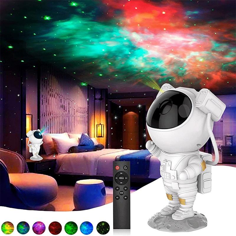 Space-themed Astronaut Starry Sky Projector Night Light Nebula Lamp Abs Material Remote Control Switch