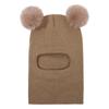 Children's Double Ball Ear Protectors Fall and Winter Boys and Girls Cute Wool Knit Pullover One Hat