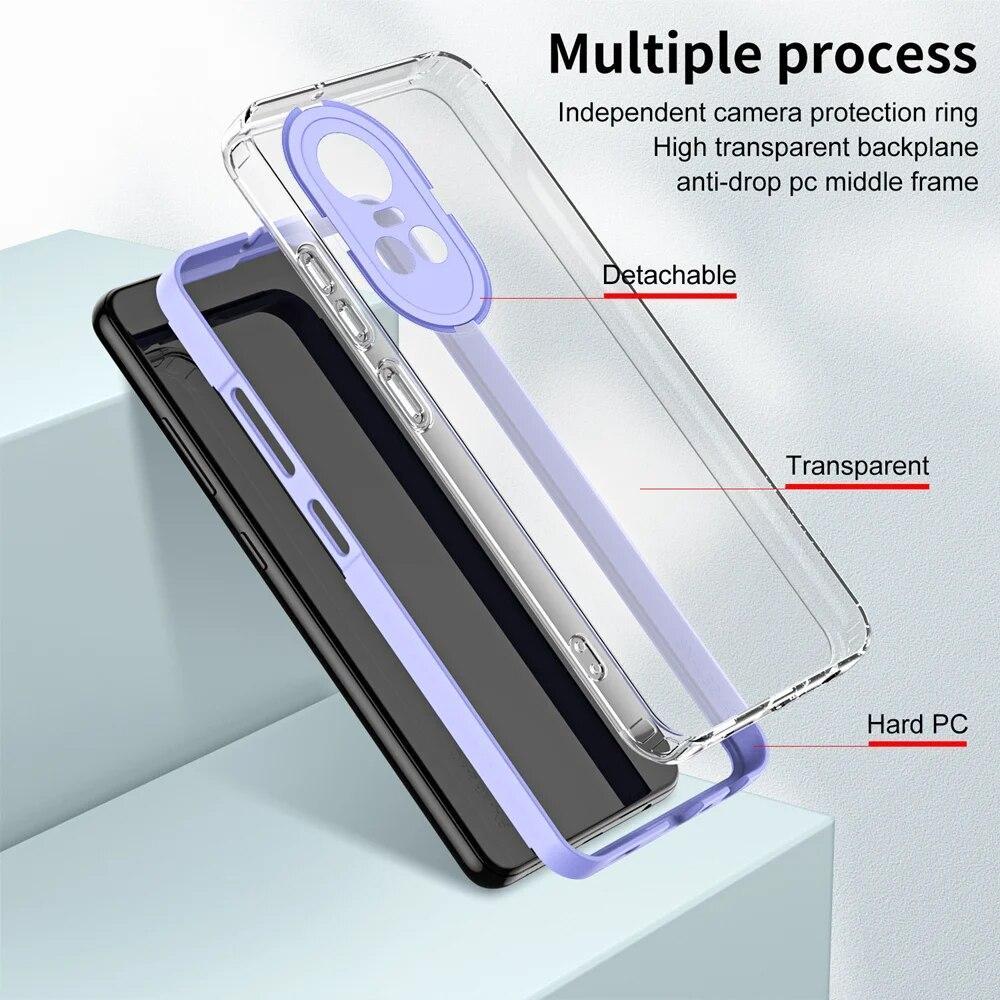 Cover Sfumata TPU Per OPPO Reno 10 5G / Reno 10 Pro 5G - Custodia Morbida Rosa E Blu