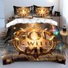 "Elegant Spiritual Gold Decor Set"Suitable for religious lovers.kid's and adults' bedroom decor,Exquisite 3PC bedding set gift