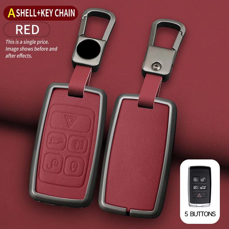 Interior Mouldings Zinc Alloy Car Leather Key Case Cover For Jaguar XF XJ XE S-Type F-Type X-Type F-Pace I-Pace E-Pace Android X