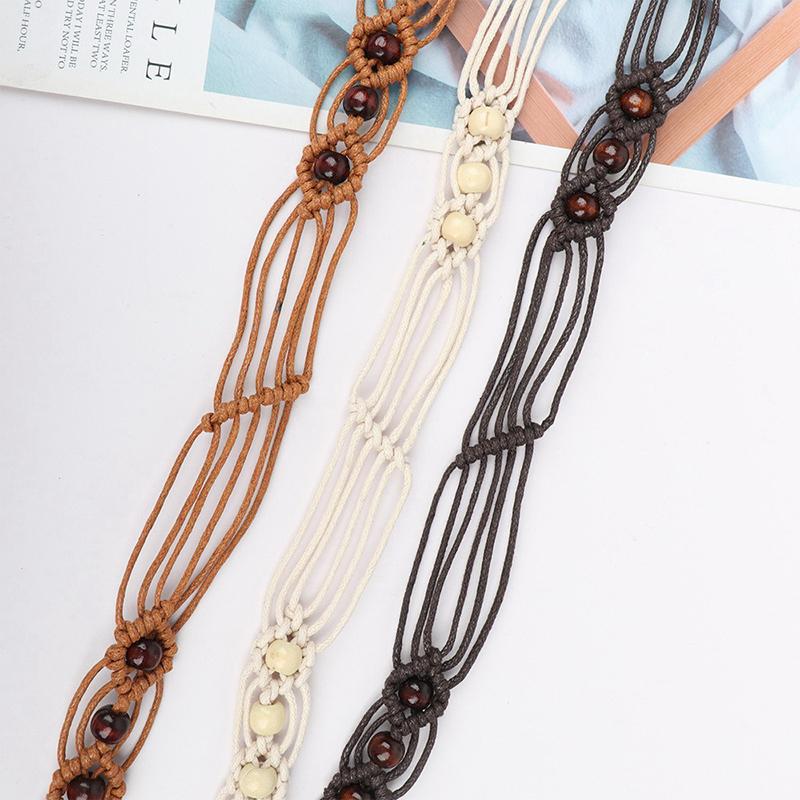 Versatile Bohemian Woven Waist Chain Simple Vintage Tassel Waistband For Women Girls  Dress Decoration Accessories Gifts