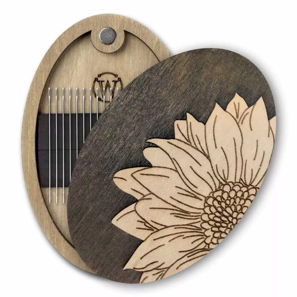 Magnetic Feature Wooden Magnetic Needle Box Magnetic Needle Holder  Home Organization