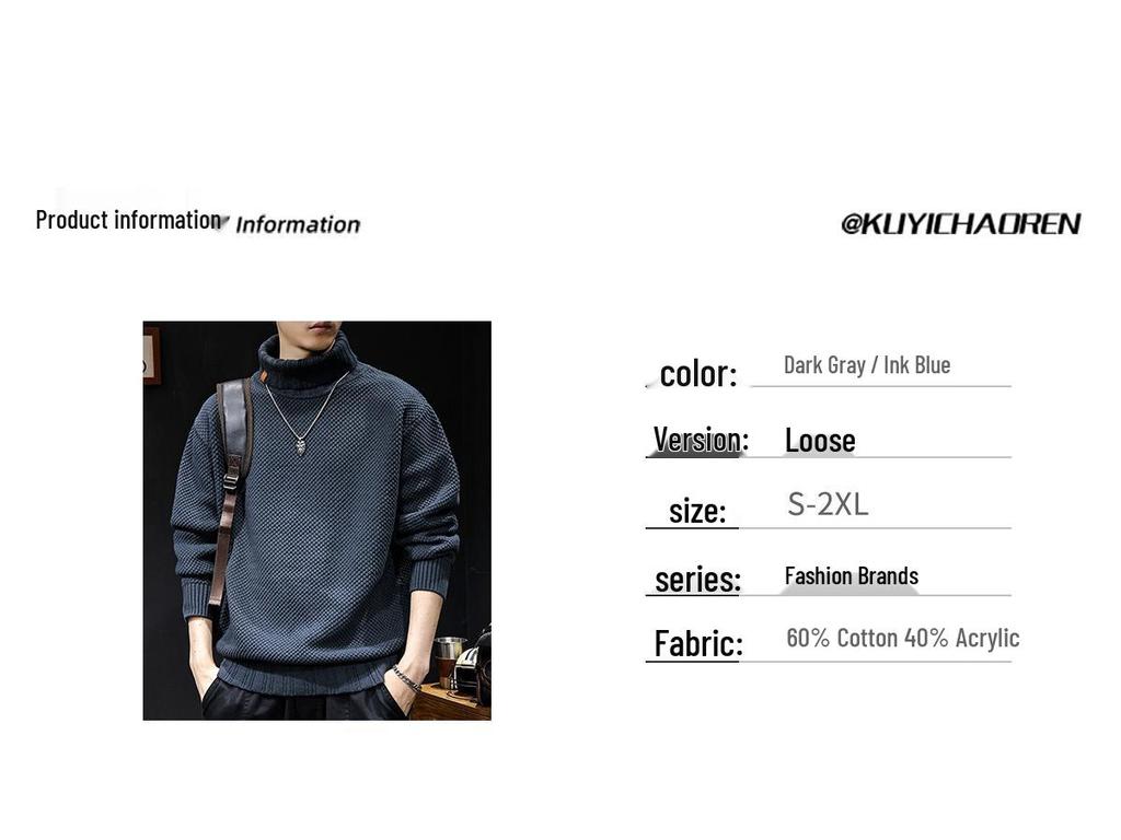 Men's Winter 2025 Loose Heavy Knit Plus Size Trendy Jacket