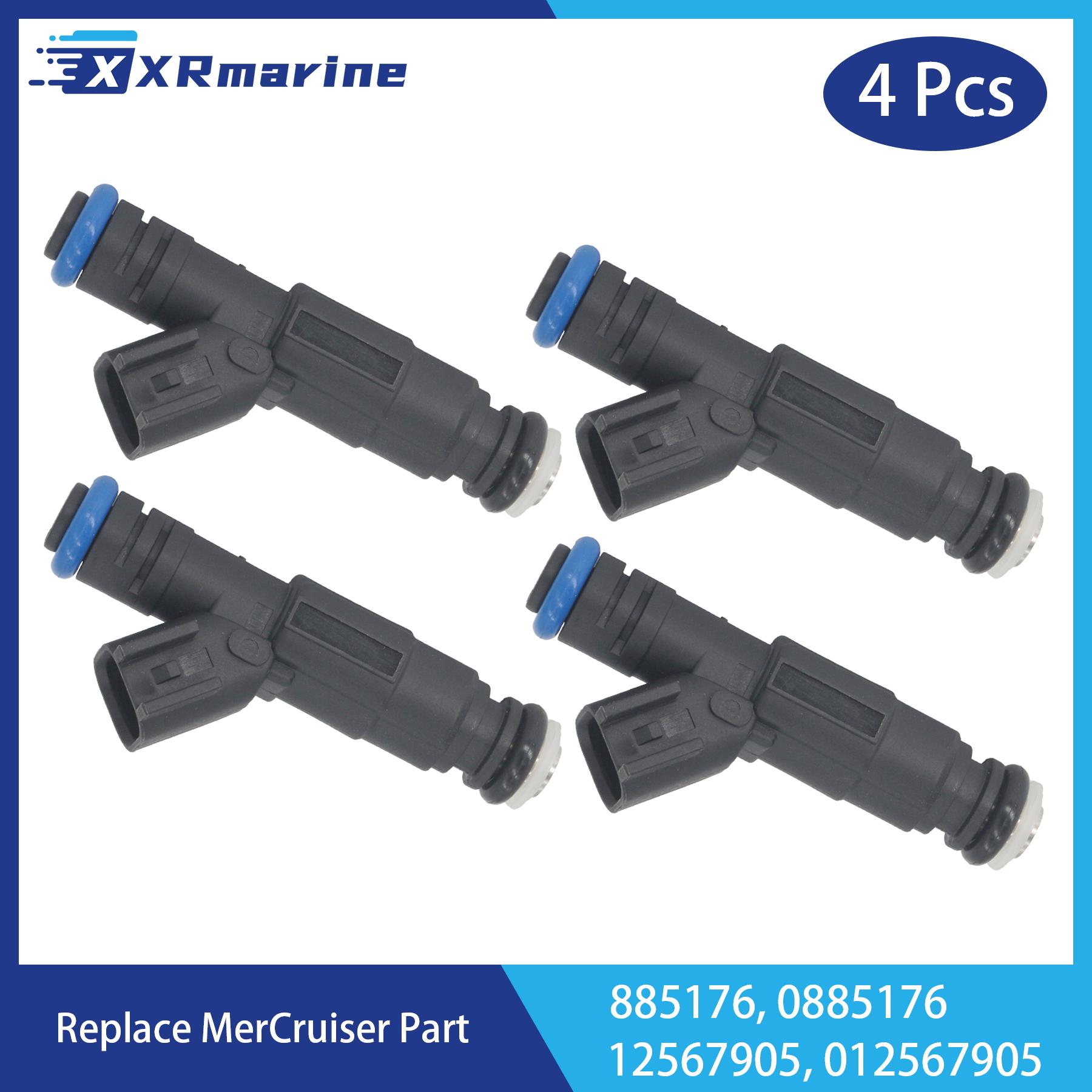 

12567905 885176 Fits for MerCruiser 4.3L 5.0L 5.7L 6.2L 350 Mag MPI Engine Fuel Injector Nozzle Unit 0280158165 0280156081 4 Pcs 12567905