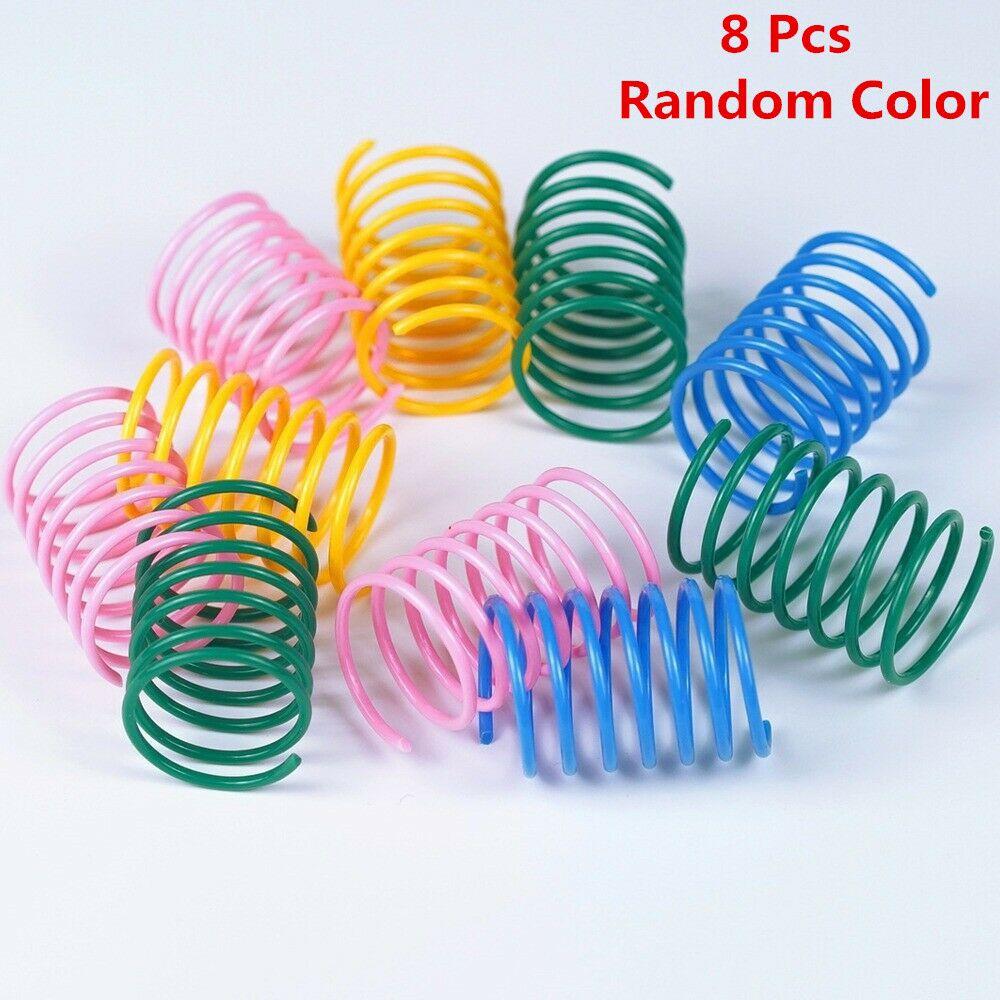 4/8/12/20Pcs Hot Bouncy Plastic Kitten Toys Training Cat Spring Toy Pet Playing