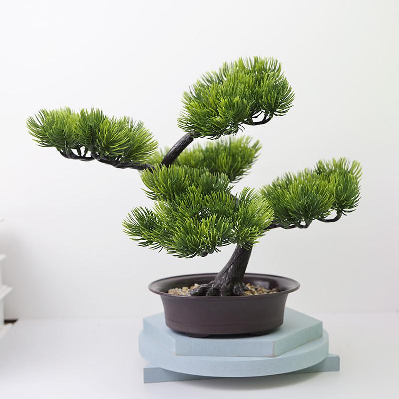 Home Decor Artificial Pine Tree With Plastic Material For Living Room And Office Display
