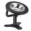 Raised Cat Bowls,Elevated for Indoor Cats with Height-Adjustable Stand Non-Slip Stainless Steel Bowl 15° Tilted Kitten