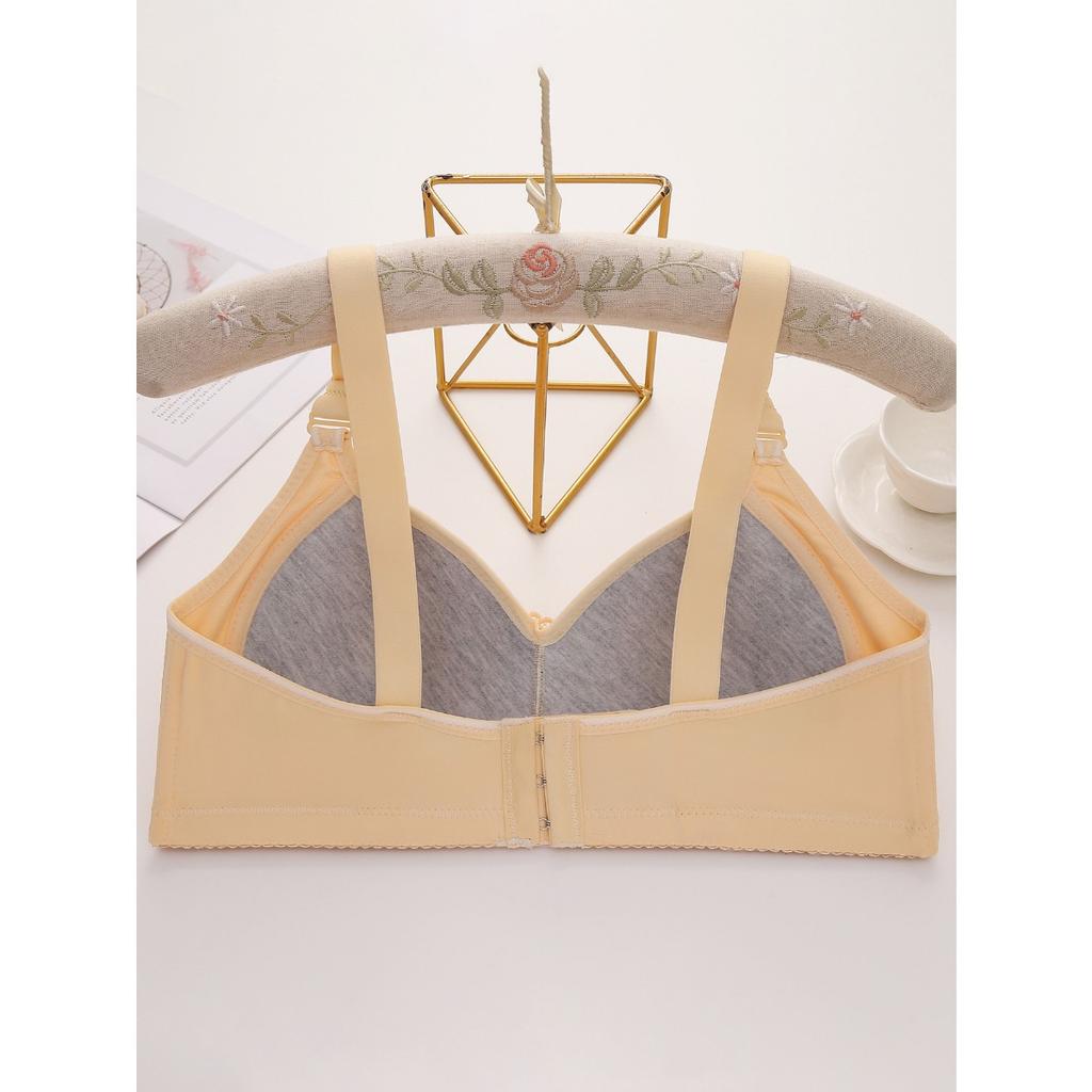 Sexy Lace Flower Face No Steel Ring Bra, Four Rows Three Button Sponge Cup, Plus Size Lingerie for Women