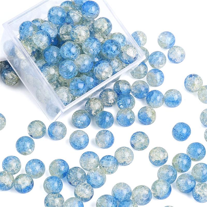 8/10mm Crackle Bicolor Glass Beads for DIY Jewelry