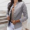 Office Lady Blazer Solid Color Single Breasted Autumn Winter Elegant Slim-fitting Suits Coat for Daily Wear
