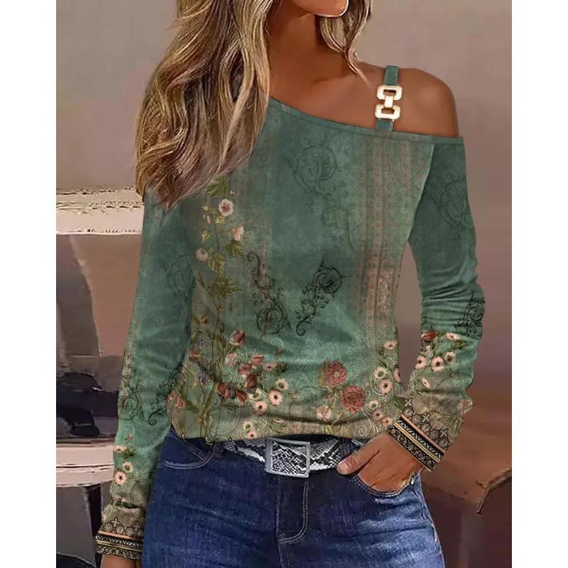GMXIA Women's Fashion Casual Print Long Sleeve Blouses & Shirts