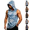 Men's Sleeveless Hoodie Muscle Fit Tank Top Breathable Quick Dry Gym Workout Fitness Vest for Training