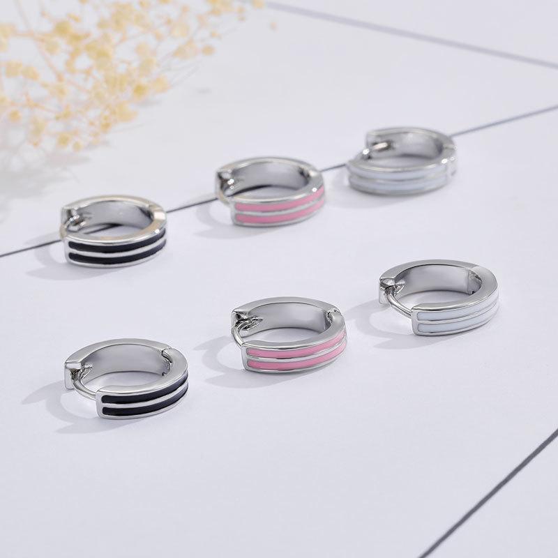 

Fashion Temperament Trendy Three-color Epoxy Earrings Women s Jewelry