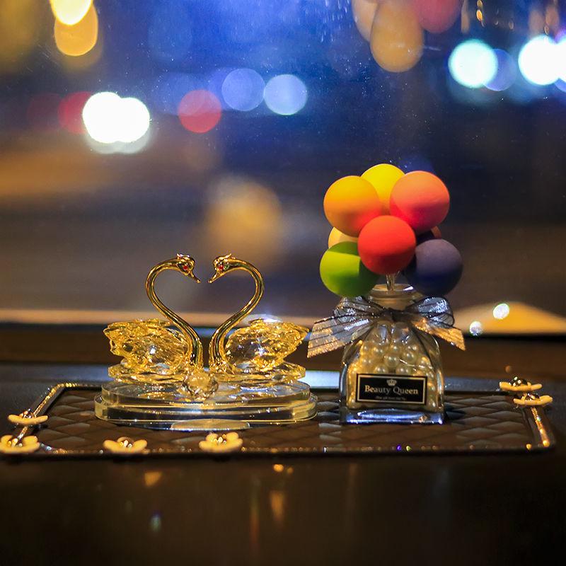 Crystal Swan Car Air Freshener - Deluxe Interior Ornament Set for Women