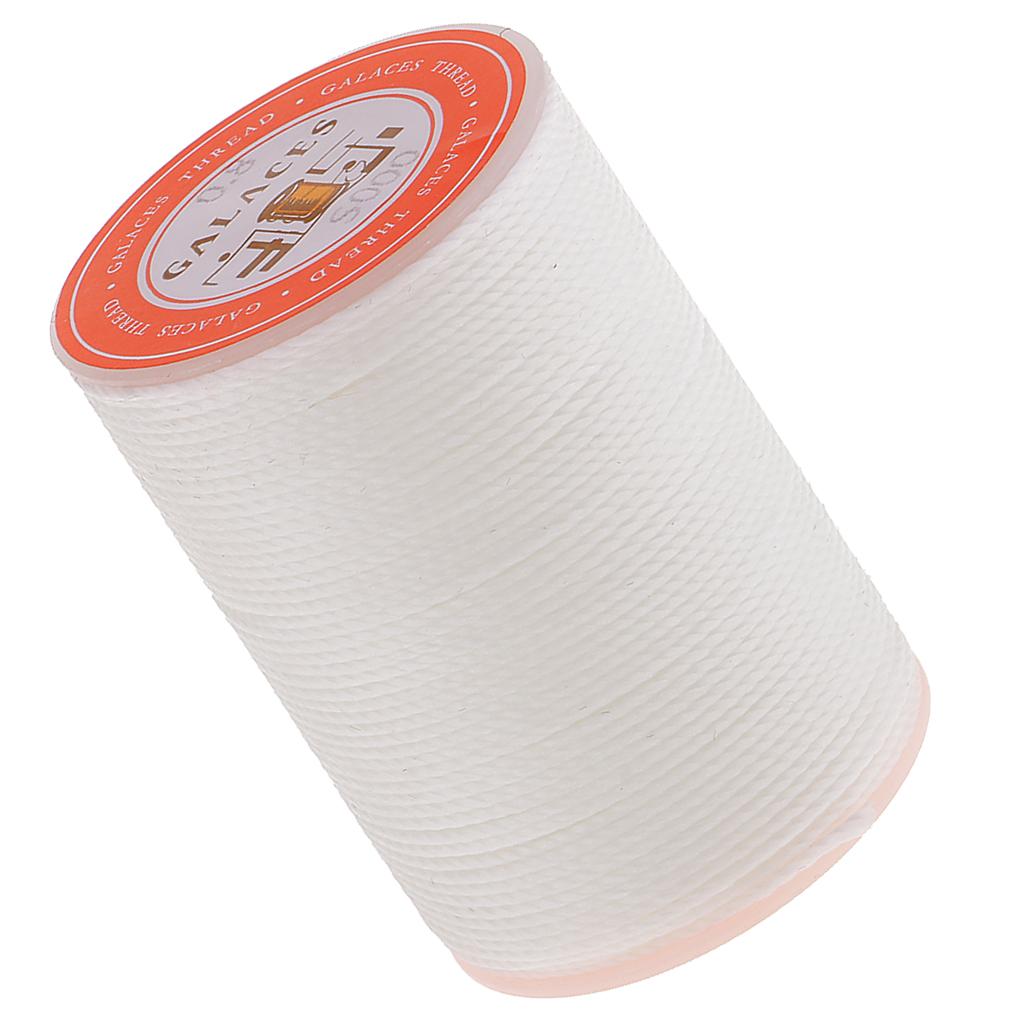 2 Pieces 0.8 Waxed Polyester Braided Thread for DIY Leather Goods, 55 Meters