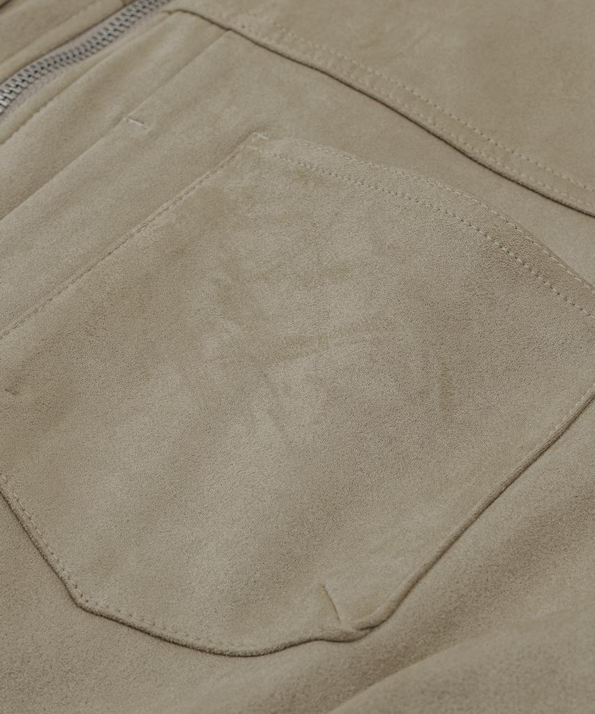 LETTERCOMO Contemporary Suede Rider Jacket Sand