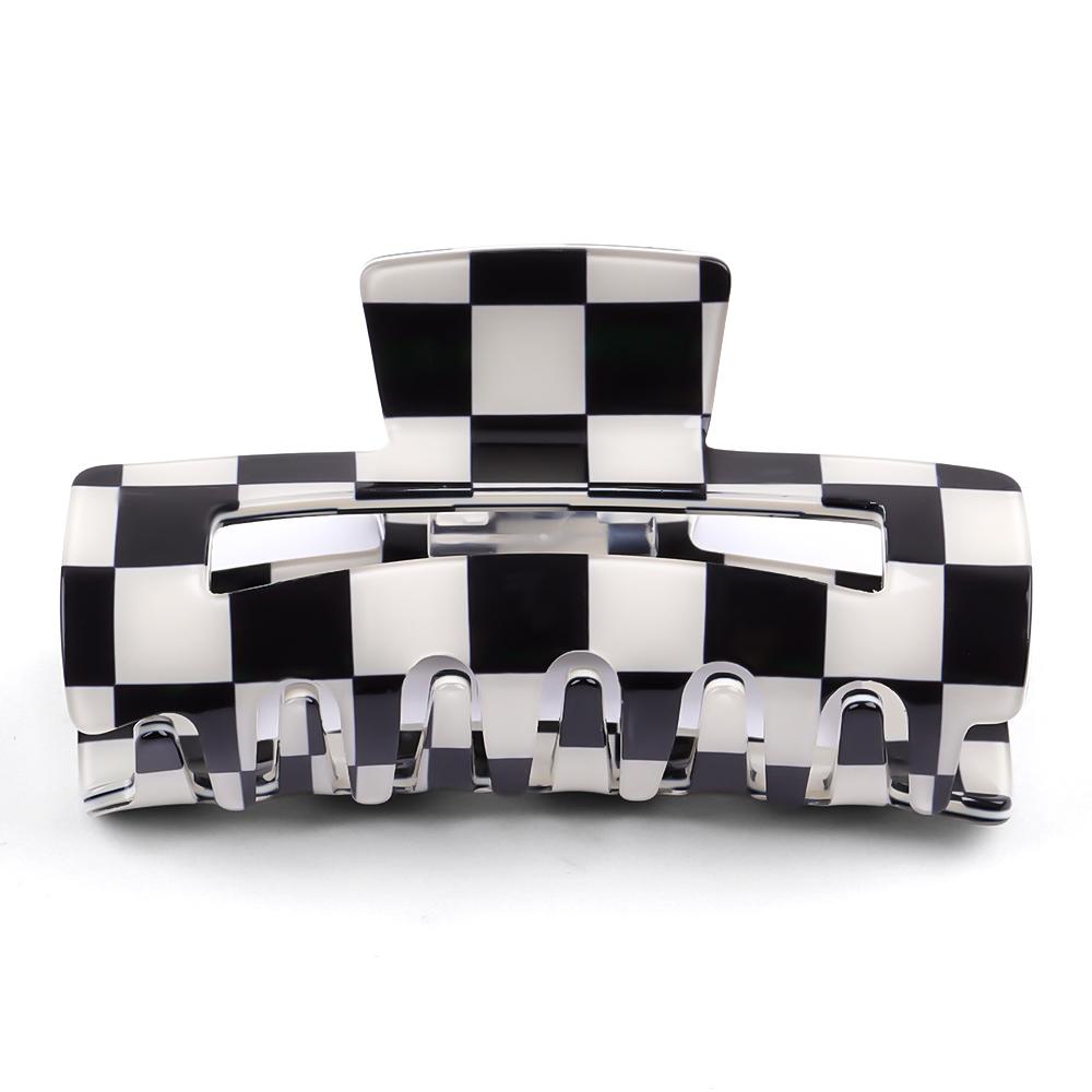 2pcs Checkerboard Grappling Hairpins with Coloured Checkered Hairpins and Black and White Checkered Shark Hairpins