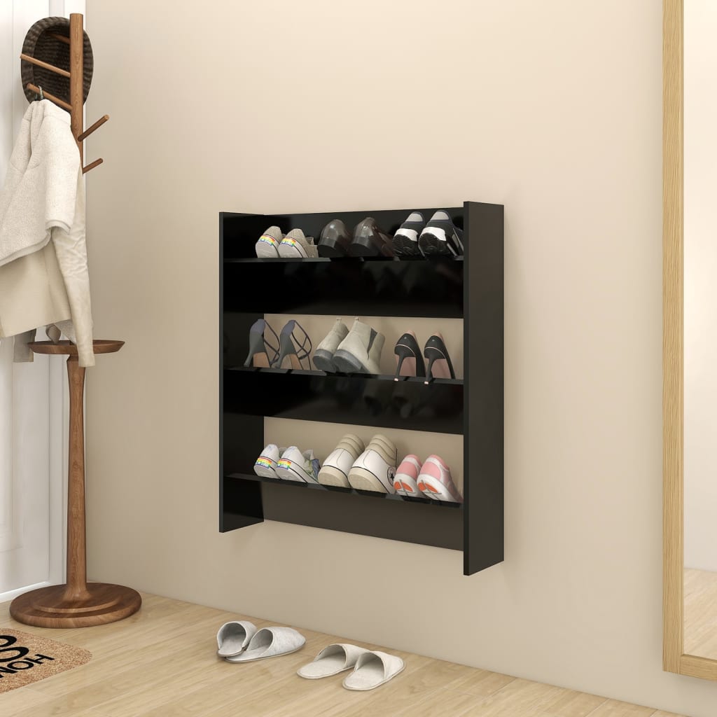 Einfacher Wandmontierter Schuhschrank Für Den Flur Mit Mehreren Ablageflächen, 80x18x90 Cm