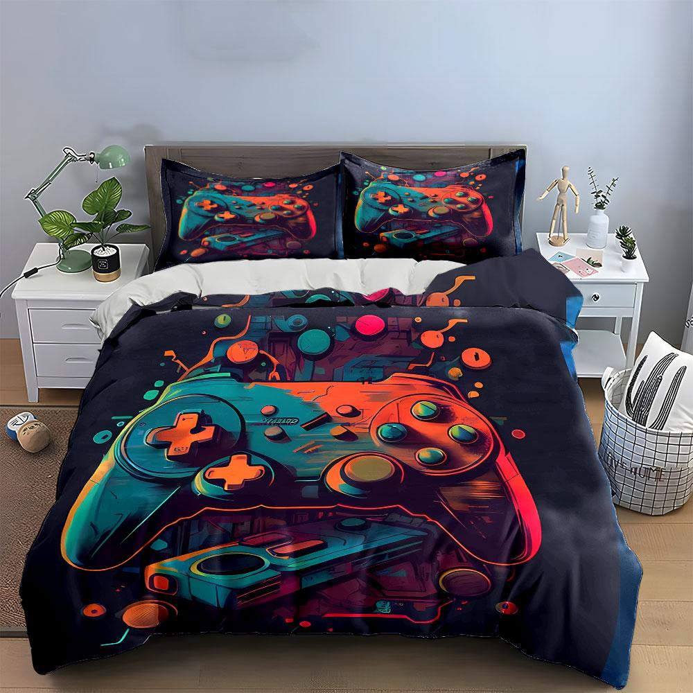 Colorful Game Controllers Pattern. Bedding Sets Duvet Cover Sets Duvet Covers Pillowcases(1*Duvet Cover 2*Pillowcases Without Duvet Insert)