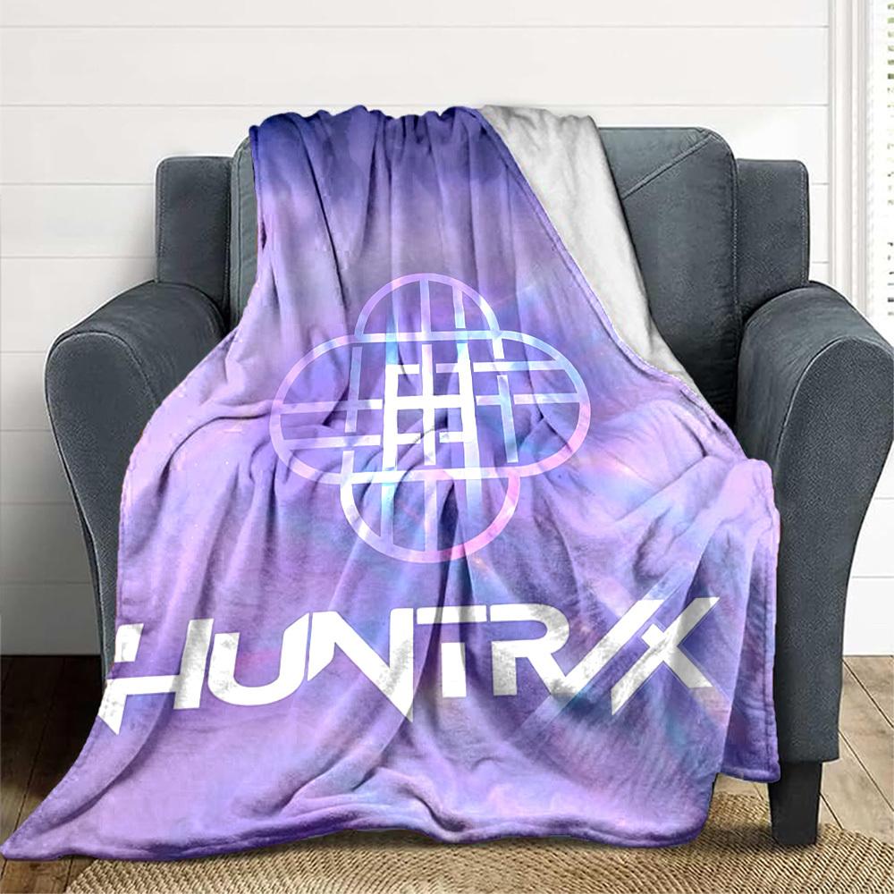 1pc Huntrix Flannel Blanket [Cozy Throw Blanket] For Sofa, Bed, Travel, Camping, Livingroom, Office, Couch, Chair, And Bed