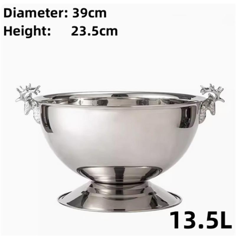 304 stainless steel Deer Head ear GOLD SILVER big ICE BUCKET BOWL CHAMPAGNE Large champagne bar bucket beer bucket basin